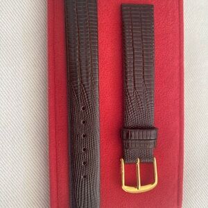 Elegant Brown Leather Belt with Gold Buckle Spidel 16mm Vintage